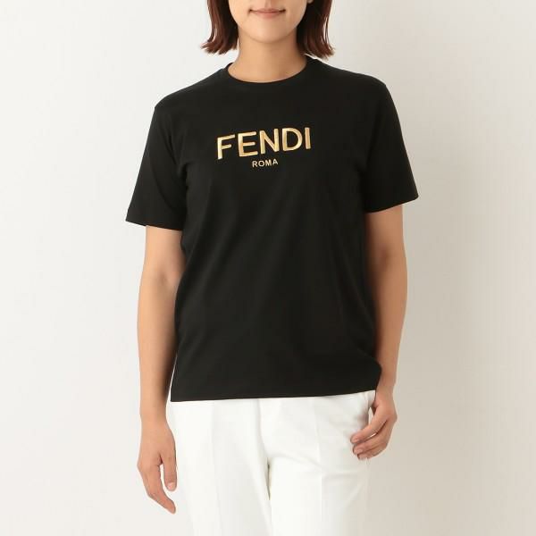 フェンディ Tシャツ トップス ロゴ ブラック レディース FENDI FS7254 AK6J F0GME