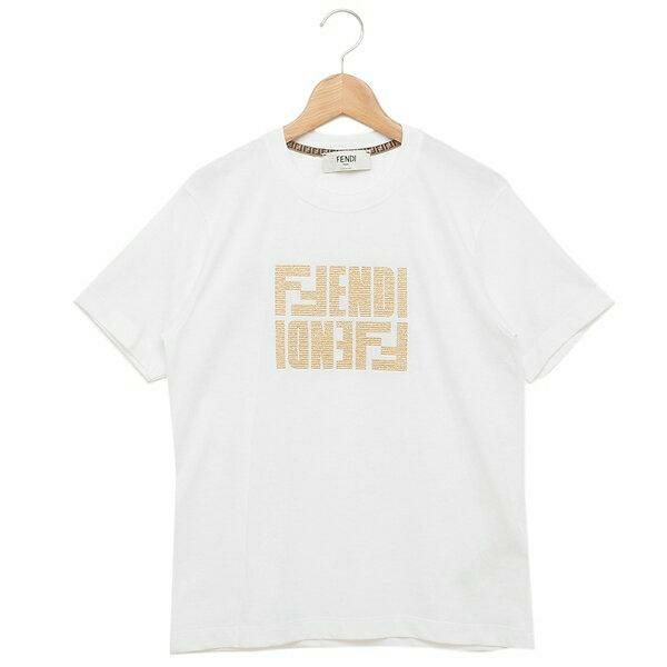 フェンディ Tシャツ トップス ロゴ ホワイト レディース FENDI FS7254 AKS4 F0ZNM 詳細画像