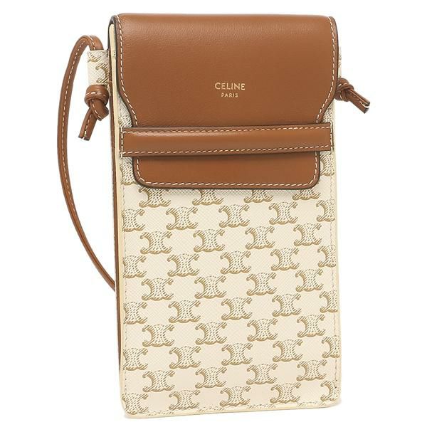 セリーヌ ショルダーバッグ トリオンフ フォンポーチ ホワイト レディース CELINE 10G332CQD 01TA