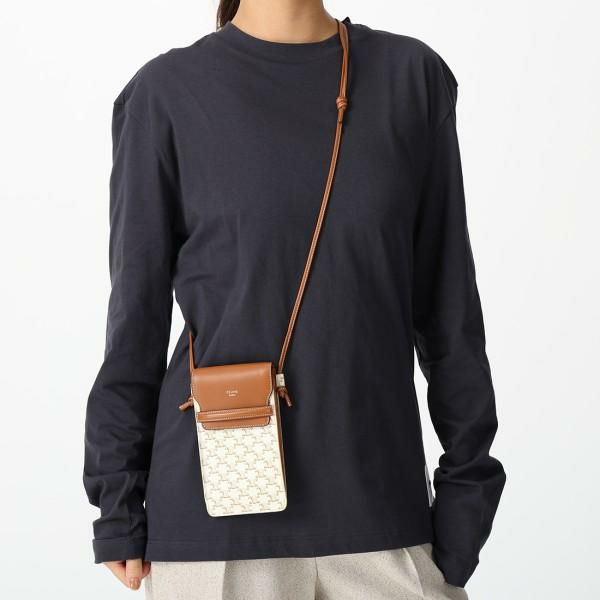 セリーヌ ショルダーバッグ トリオンフ フォンポーチ ホワイト レディース CELINE 10G332CQD 01TA 詳細画像