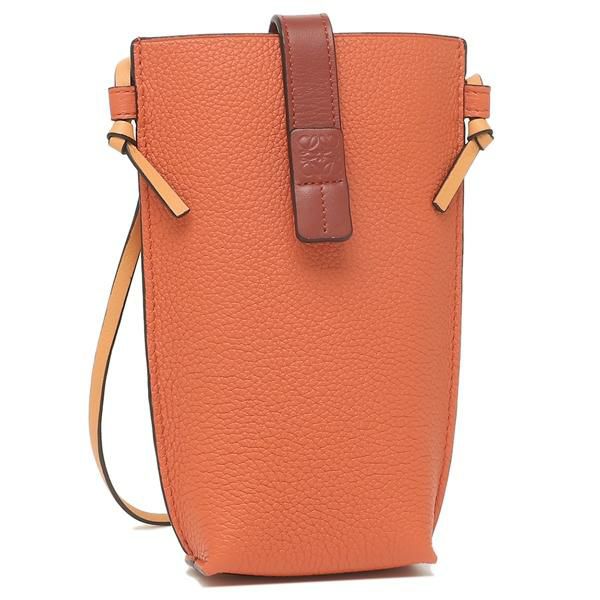 LOEWE スマホショルダーバッグ オレンジ 自分へのご褒美にハイブラ「スマホショルダー」がちょうどいい