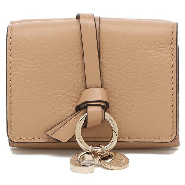 クロエ 三つ折り財布 アルファベット ミニ財布 ベージュ レディース CHLOE CHC21WP946 F57 26X 詳細画像