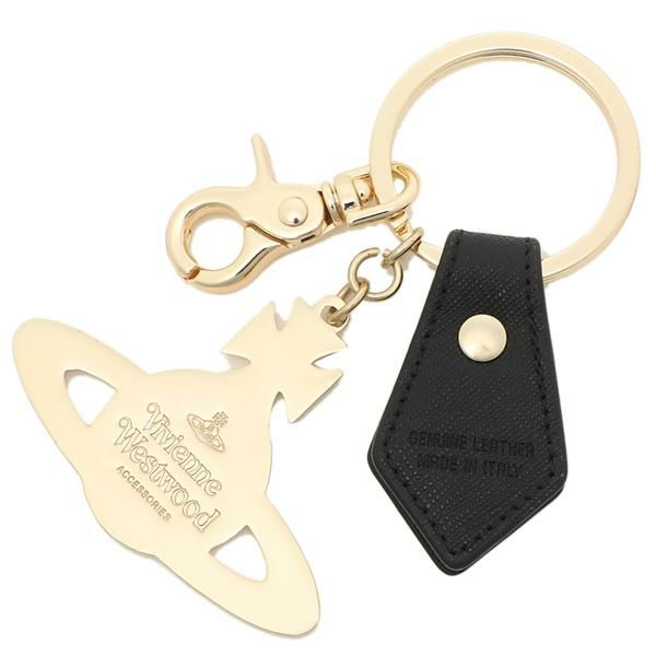 ヴィヴィアンウエストウッド キーリング キーホルダー サフィアーノ ブラック メンズ レディース VIVIENNE WESTWOOD 82030014 OM0009 N401 詳細画像