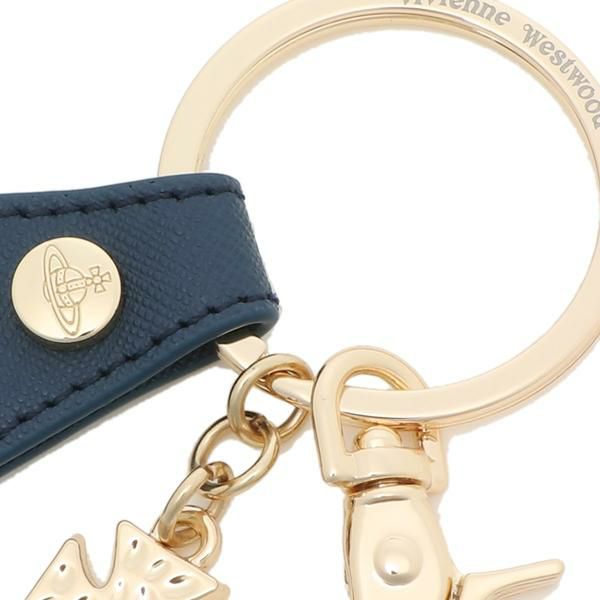ヴィヴィアンウエストウッド キーリング キーホルダー サフィアーノ ブルー メンズ レディース VIVIENNE WESTWOOD 82030014 OM0009 K401 詳細画像