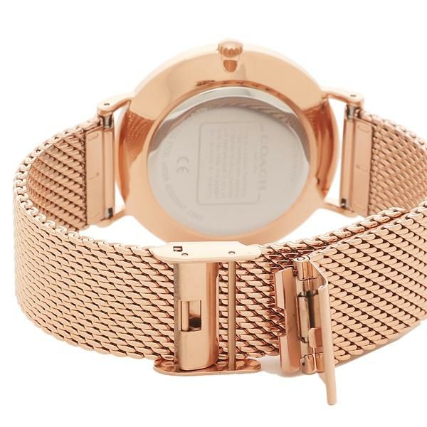 コーチ レディース 時計 ペリー 36mm クォーツ ホワイト ピンクゴールド COACH 14503631 ステンレス 詳細画像