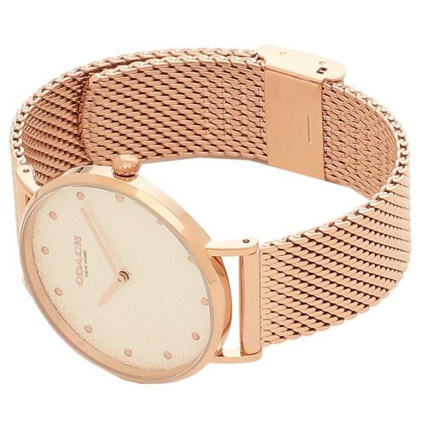 コーチ レディース 時計 ペリー 36mm クォーツ ホワイト ピンクゴールド COACH 14503631 ステンレス 詳細画像