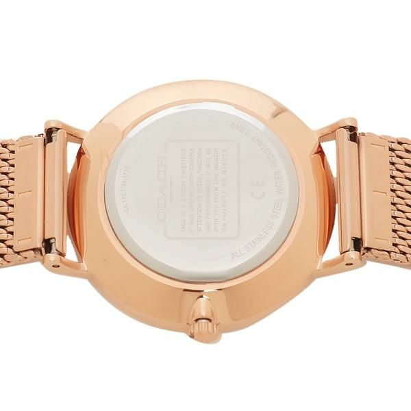 コーチ レディース 時計 ペリー 36mm クォーツ ホワイト ピンクゴールド COACH 14503631 ステンレス 詳細画像