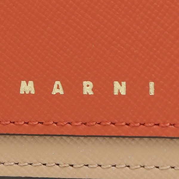 マルニ カードケース トランク フラグメントケース  オレンジ ベージュ マルチ メンズ レディース MARNI PFMO0025U2 LV520 Z585N 詳細画像