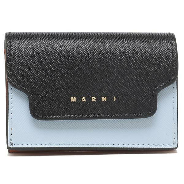 マルニ 三つ折り財布 トランク ミニ財布 ブラック マルチ メンズ レディース MARNI PFMOW02U23 LV520 Z586N 詳細画像