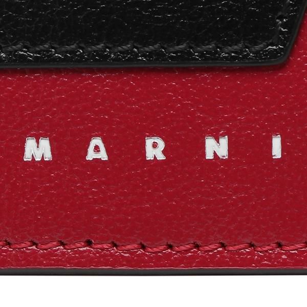 マルニ 二つ折り財布 ミニ財布 ブラック レッド メンズ MARNI PFMI0051U0 P2644 Z590N 詳細画像