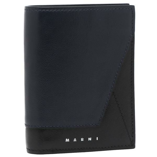 マルニ 二つ折り財布 ミニ財布 ネイビー ブラック メンズ MARNI PFMI0051U0 P2644 Z592B