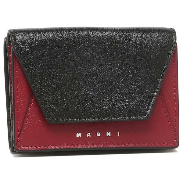 マルニ 三つ折り財布 ミニ財布 ブラック レッド メンズ MARNI PFMI0052U0 P2644 Z590N