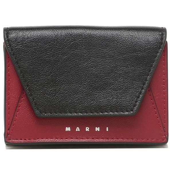 マルニ 三つ折り財布 ミニ財布 ブラック レッド メンズ MARNI PFMI0052U0 P2644 Z590N 詳細画像