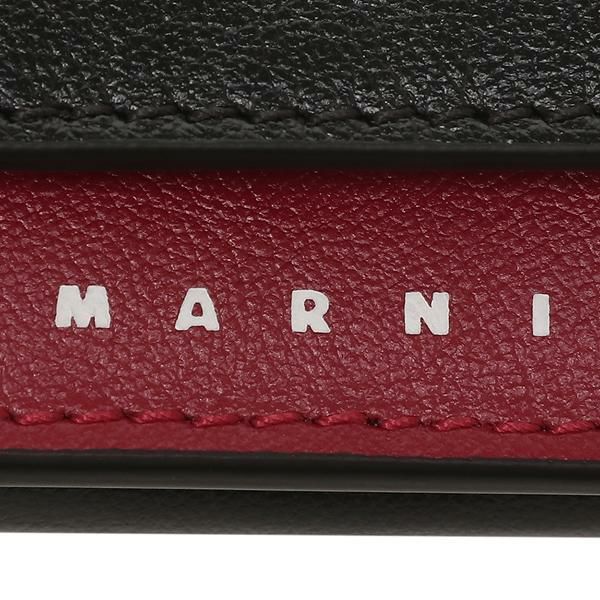 マルニ 三つ折り財布 ミニ財布 ブラック レッド メンズ MARNI PFMI0052U0 P2644 Z590N 詳細画像