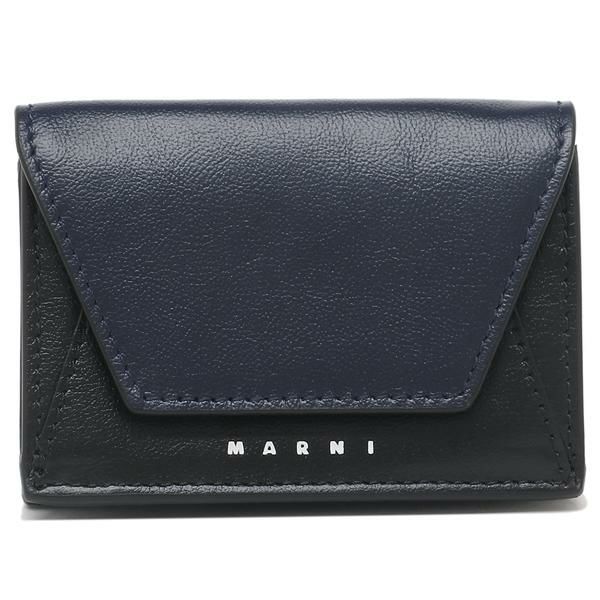 マルニ 三つ折り財布 ミニ財布 ネイビー ブラック メンズ MARNI PFMI0052U0 P2644 Z592B 詳細画像