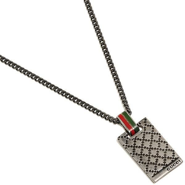 グッチ ネックレス アクセサリー メンズ レディース GUCCI 310481 J89L0 8518 ディアマンテモチーフ ペンダント ブロンズ シルバー