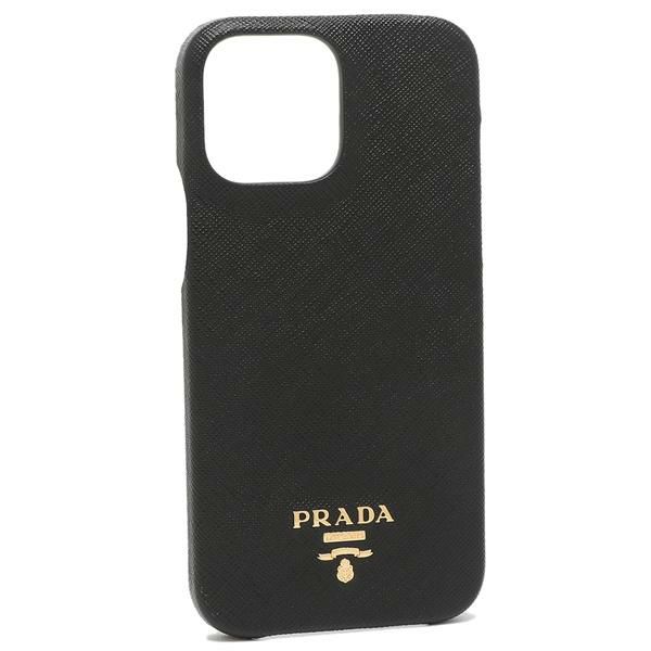 プラダ iPhoneケース スマートフォンケース サフィアーノ ロゴ ブラック メンズ レディース PRADA 1ZH146 QWA F0002