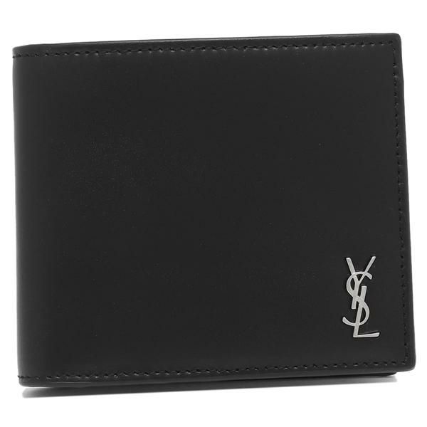 サンローランパリ 二つ折り財布 タイニーカサンドラ ブラック メンズ SAINT LAURENT PARIS 607727 1JB0E 1000