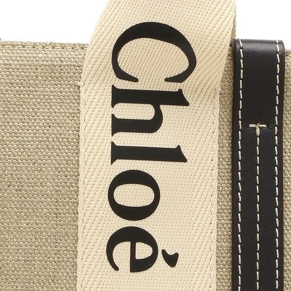 クロエ トートバッグ ショルダーバッグ ウッディ 2WAY ミニバッグ ベージュ ブラック レディース CHLOE CHC22AS397I26 91J 詳細画像