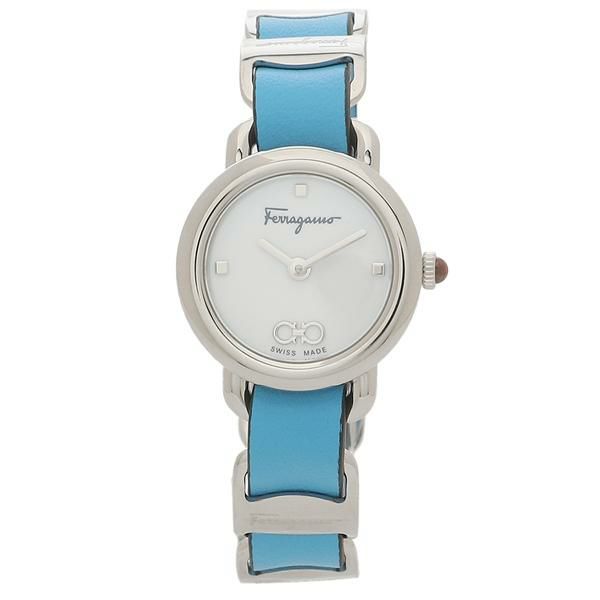 フェラガモ 時計 レディース バリナ 22mm クォーツ ホワイト ブルー FERRAGAMO Salvatore Ferragamo SFHT01322 レザー