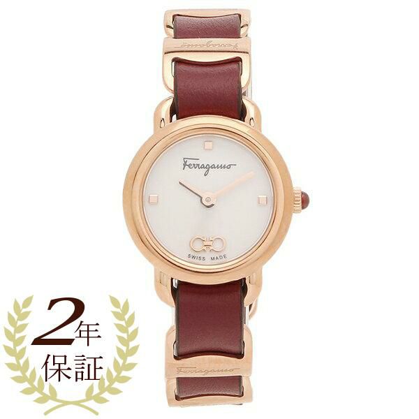 フェラガモ 時計 レディース バリナ 22mm クォーツ ホワイト レッド FERRAGAMO Salvatore Ferragamo SFHT01422 レザー