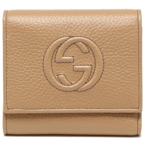 グッチ アウトレット 三つ折り財布 GGレザー ミニ財布 ベージュ レディース GUCCI 598207 A7M0G 2754 詳細画像