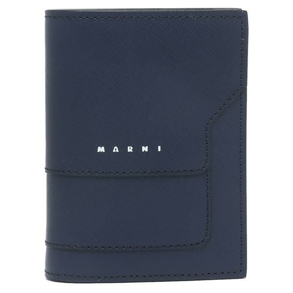 マルニ 二つ折り財布 ミニ財布 ネイビー メンズ レディース MARNI PFMI0046U0 LV520 Z573N 詳細画像