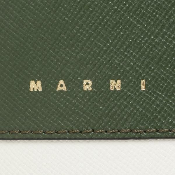 マルニ 二つ折り財布 トランク ミニ財布 グリーン ホワイト イエロー メンズ レディース MARNI PFMOQ14U13 LV520 Z584N 詳細画像