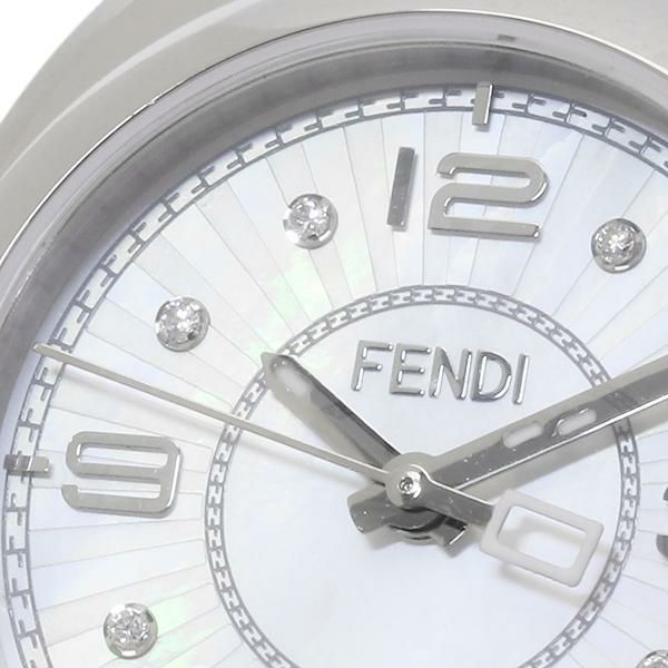 フェンディ 時計 レディース モメント 25mm クォーツ ホワイト シルバー FENDI F218024500D1 ステンレス 詳細画像