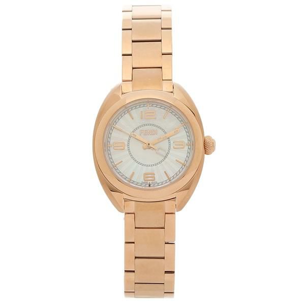 フェンディ 時計 レディース モメント 25mm クォーツ ホワイト ゴールド FENDI F218524500 ステンレス