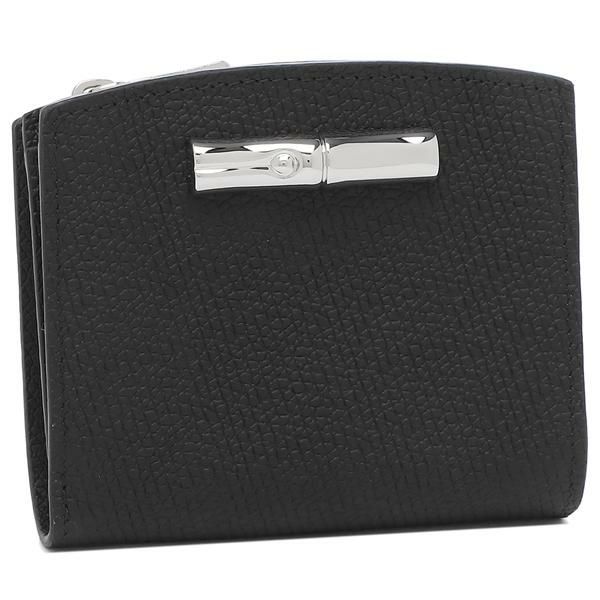 ロンシャン 二つ折り財布 ロゾ コンパクトウォレット ブラック レディース LONGCHAMP 30011 HPN 001
