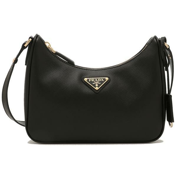 プラダ ショルダーバッグ サフィアーノ トライアングルロゴ ブラック レディース PRADA 1BC204 NZV JOM F0632 詳細画像