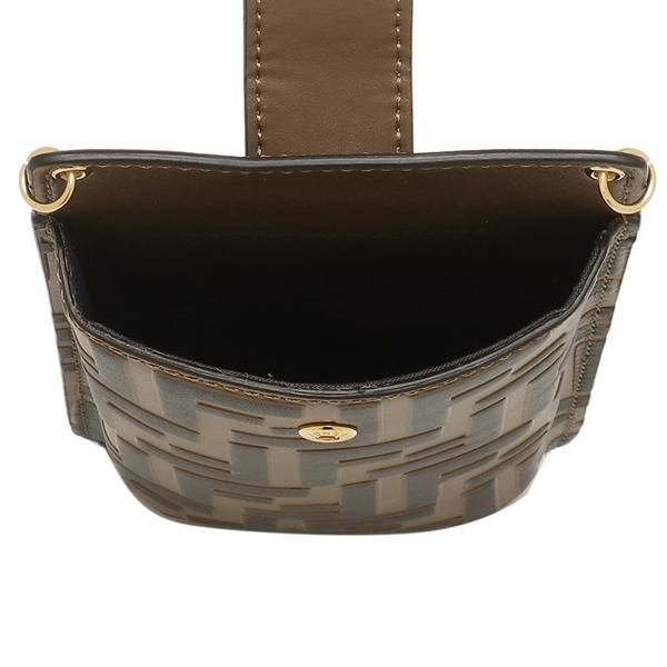 フェンディ ショルダーバッグ エフイズフェンディ スマホポーチ ミニバッグ FFロゴ ブラウン レディース FENDI 8M0443 AAFM F13VK 詳細画像