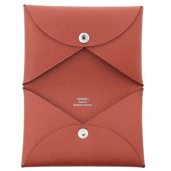 エルメス エプソン カルヴィ U刻印 ルージュ シルバー金具 カードケース メンズ レディース HERMES H044164CK 37 SILVER EPSON ROUGE H 詳細画像