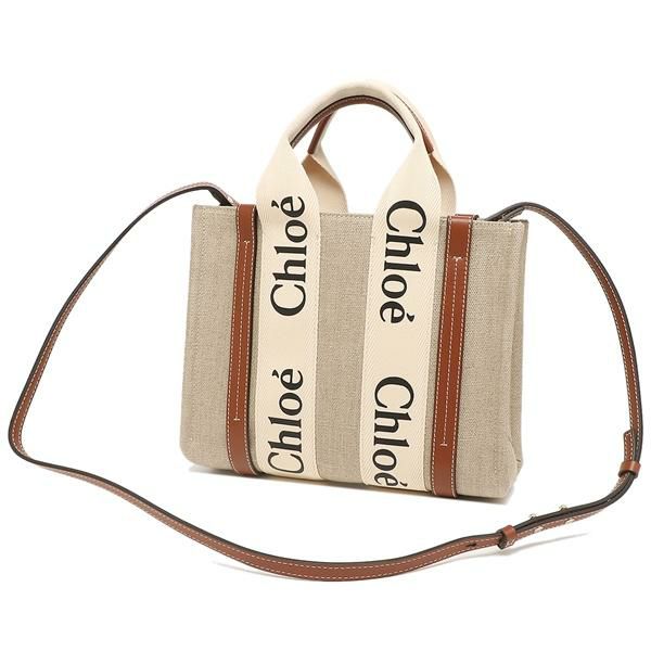 クロエ トートバッグ ショルダーバッグ ウッディ 2WAY ミニバッグ ベージュ ブラウン レディース CHLOE CHC22AS397I26 90U 詳細画像