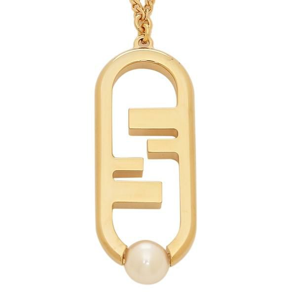 フェンディ ネックレス アクセサリー オーロック ペンダント ロゴ パール ゴールド レディース FENDI 8AH692 A5TO F09ZE 詳細画像
