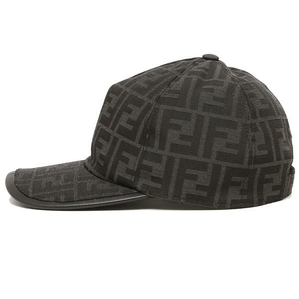 フェンディ 帽子 キャップ ブラックファブリック ベースボールキャップ FFロゴ ブラック メンズ FENDI FXQ768 ALHE F1ED9 詳細画像