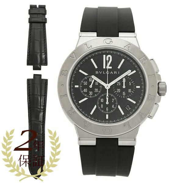 ブルガリ 時計 メンズ ディアゴノ 41mm 自動巻 ブラック ブラック BVLGARI DG41BSVDCH SET BLK ラバー