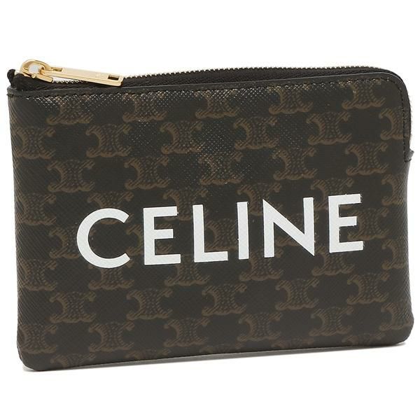 セリーヌ カードケース フラグメントケース トリオンフキャンバス ロゴ コインケース ブラック レディース CELINE 10C662CA2 38NO