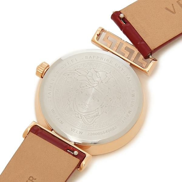 ヴェルサーチ 時計 レディース ミーアンダー 34mm クォーツ レッド レッド VERSACE VELW01222 レザー 詳細画像