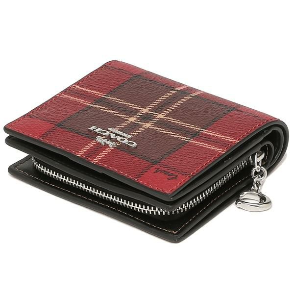 コーチ アウトレット 二つ折り財布 ミニ財布 レッド マルチ レディース COACH CC810 SVPM0 詳細画像
