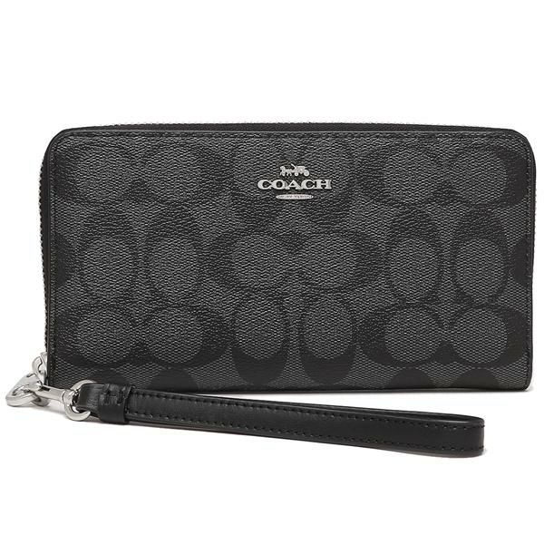 コーチ アウトレット 長財布 シグネチャー グレー ブラック レディース COACH C4452 SVTSQ 詳細画像