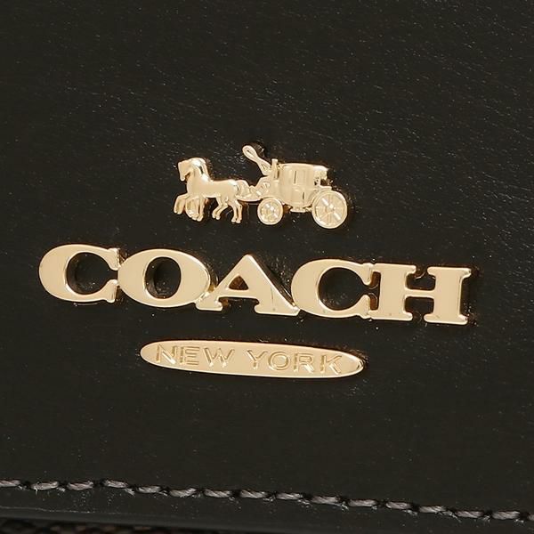 コーチ アウトレット 三つ折り財布 シグネチャー ミニ財布 ブラウン ブラック レディース COACH CE930 IMAA8 詳細画像