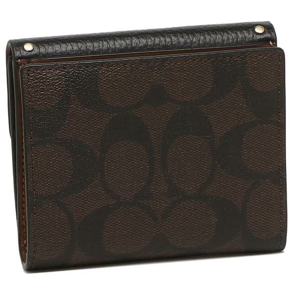コーチ アウトレット 二つ折り財布 シグネチャー ミニ財布 ブラウン ブラック レディース COACH CF471 IMOSN 詳細画像