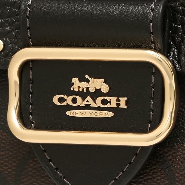 コーチ アウトレット 二つ折り財布 シグネチャー ミニ財布 ブラウン ブラック レディース COACH CF471 IMOSN 詳細画像