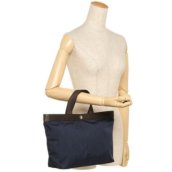 エルベシャプリエ Herve Chapelier レディース 704C 19N69 CORDURA M SQUARE TOTE BAG トートバッグ NAVY/MOKA 詳細画像