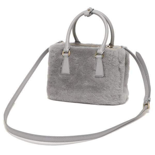 プラダ ハンドバッグ ショルダーバッグ ガレリア トライアングルロゴ ミニバッグ グレー レディース PRADA 1BA906 2ECY EOM  F0591 2023春夏新作 | AXES