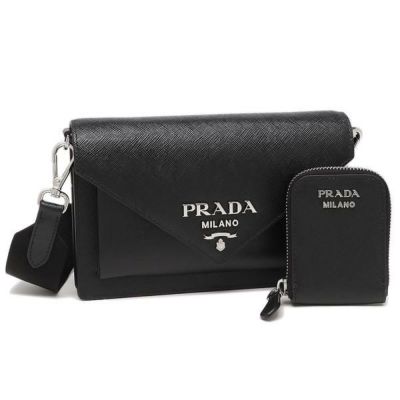 プラダ ショルダーバッグ サフィアーノ ブラック レディース PRADA 1BP020 2EVU N2O F0002