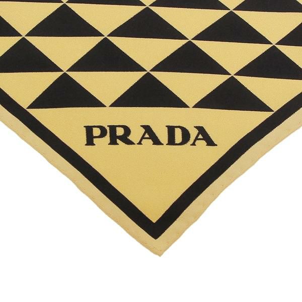 プラダ スカーフ ブラック ベージュ メンズ レディース PRADA 1FF036 2DTP F0X7F 詳細画像