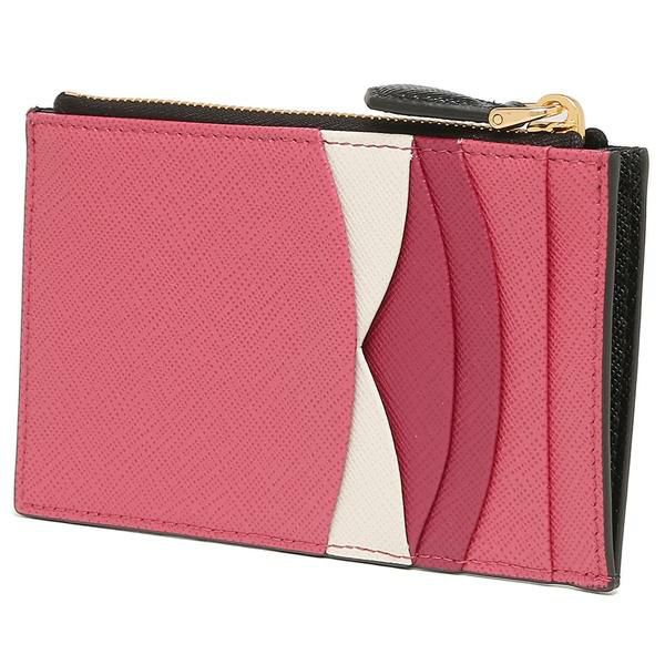 プラダ カードケース フラグメントケース サフィアーノマルチカラー コインケース ブラック ピンク レディース PRADA 1MC086 ZLP F061H 詳細画像